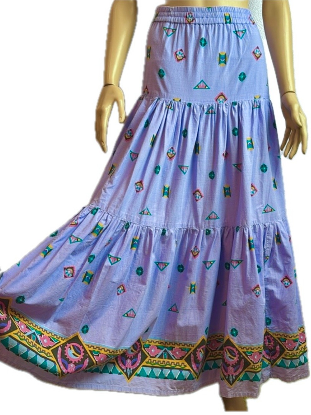 Authentic Vintage Adobe Rose 1992 Western purple lavender cotton skirt